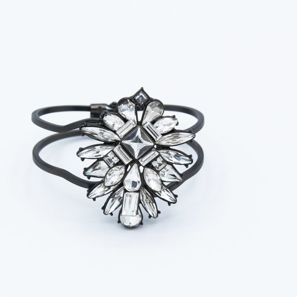 Badgley Mischka Statement Jewel Cuff Bracelet Glam Avant Garde - Picture 1 of 5